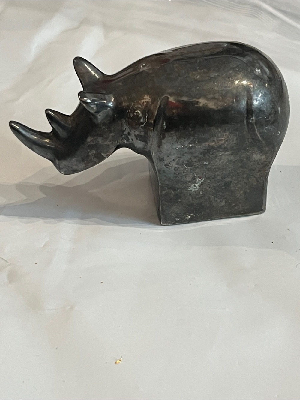 VINTAGE DANSK DESIGNS RHINO ZINC PLATED SOLID PAPERWEIGHT